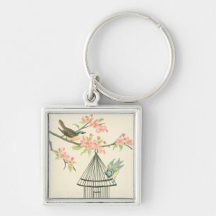 Chaveiro Aves Pequenas Empoleiradas em uma ramificação e em