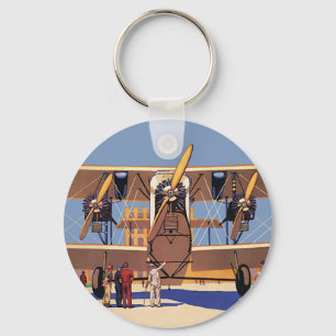 Chaveiro Avião de viagens vintage e transporte