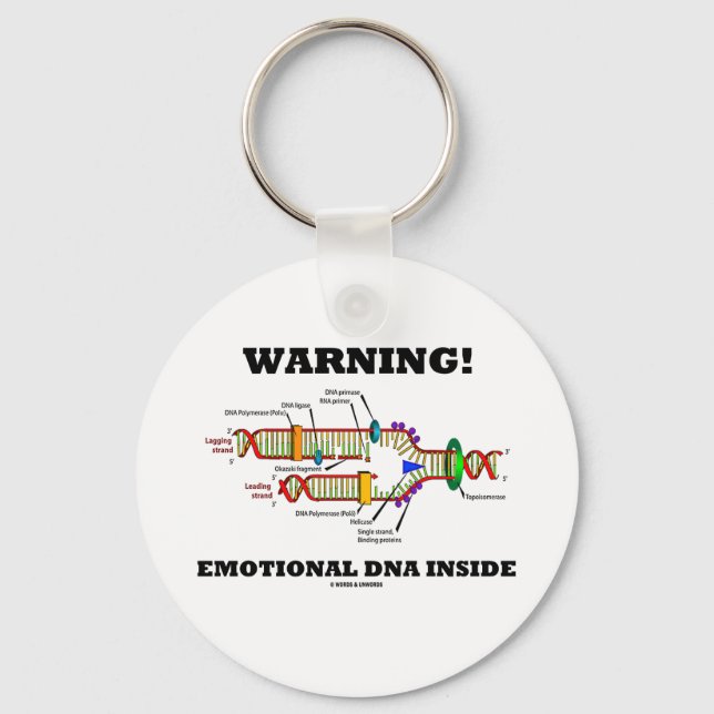 Chaveiro Aviso! Dentro de DNA emocional (Replicação de DNA) (Frente)