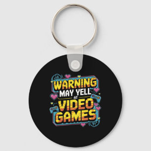 Chaveiro Aviso Pode Gritar Nos Video Games Camiseta Diverti