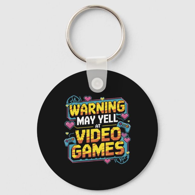 Chaveiro Aviso Pode Gritar Nos Video Games Camiseta Diverti (Frente)
