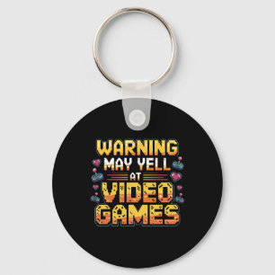 Chaveiro Aviso Pode Gritar Nos Video Games Camiseta Diverti