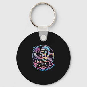 Chaveiro Aviso Viagem de Aniversário de 50 anos em Andament