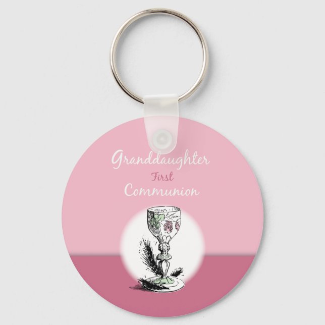 Chaveiro Avô, 1ª Comunhão, Rosa, Chalice (Frente)