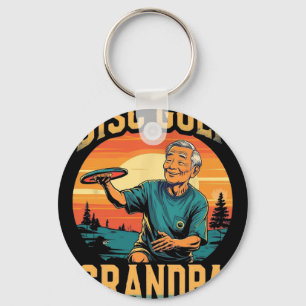 Chaveiro Avô de Disc Golf – Design de Esportes Retro Engraç