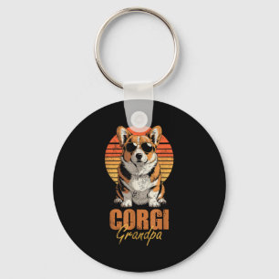 Chaveiro Avô do Corgi Retro Legal Engraçado Amante de Cães