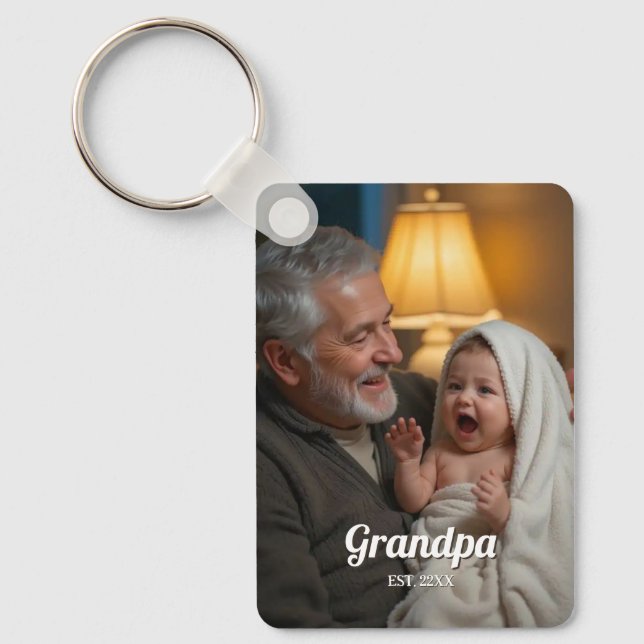 Chaveiro Avô Minimalista EST Foto Personalizada  (Frente)