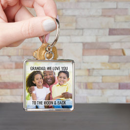 Chaveiro Avô te ama à lua e foto de trás