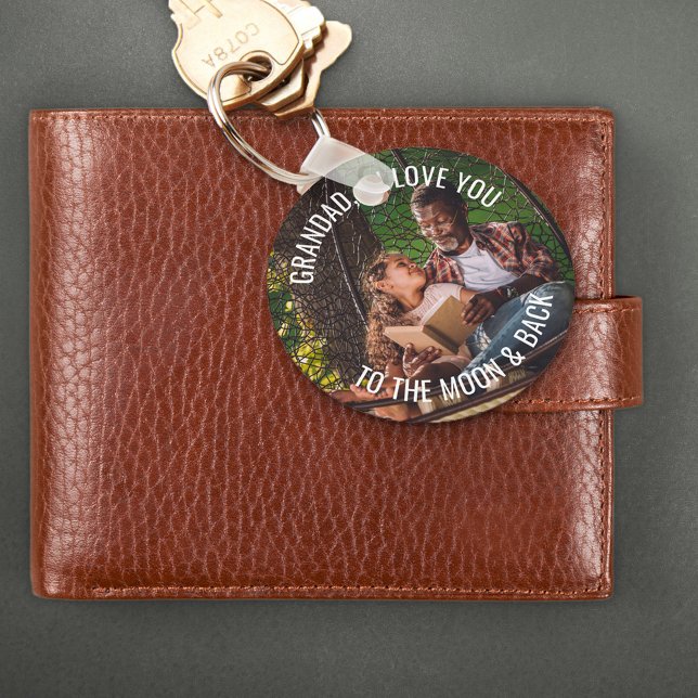 Chaveiro Avô te ama à lua e foto de trás (Criador carregado)