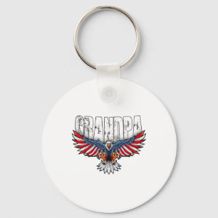 Chaveiro Avô Vintage Usa Flag Byld Eagle Patriótico 4º
