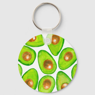 Chaveiro Avocado fatias aquarela