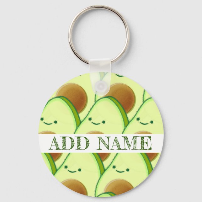 Chaveiro Avocado Verde Bastante Sobre O Nome Personalizado  (Frente)