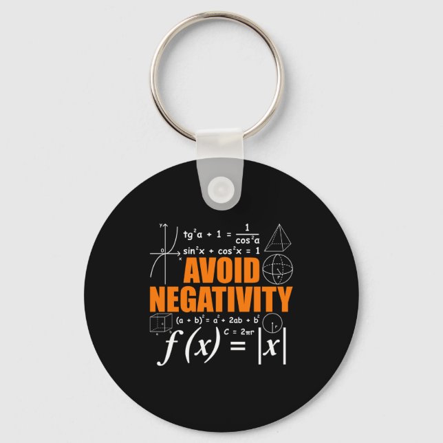 Chaveiro Avoid Negativity Funny Math Mathematician Teacher  (Frente)
