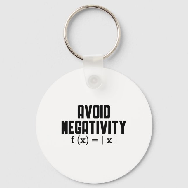Chaveiro Avoid Negativity Funny Teacher Math Equation Quote (Frente)
