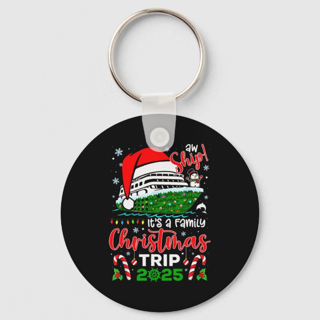 Chaveiro Aw Ship It's A Christmas Cruise Trip 2025 Family M (Frente)