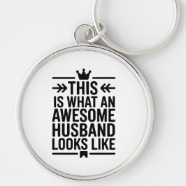 Chaveiro Awesome Husband Minimal Typography