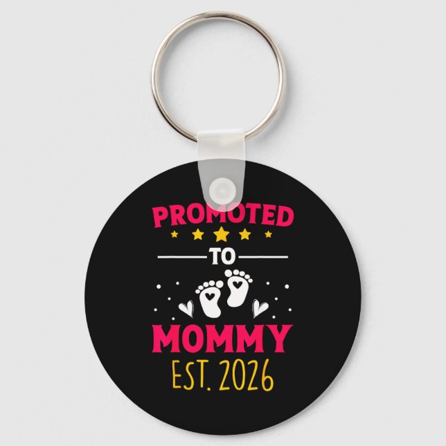 Chaveiro Awesome Promoted To Mommy 2026 Pregnancy Announcem (Frente)