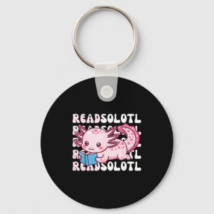Chaveiro Axolote lê livro kawaii leitura de livros para hom