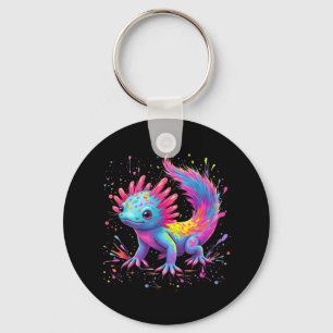 Chaveiro Axolotl Bonita Arte Colorida Kawaii Axolotl