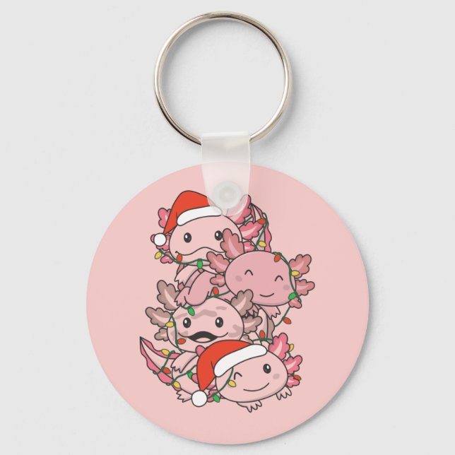 Chaveiro Axolotl Natal Árvore Animais de Natal Axolots (Frente)