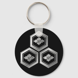 Chaveiro Azai Clan Kamon Silver Chrome