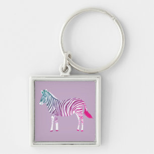 Chaveiro Azeite-zebra colorido, cor-de-rosa púrpura