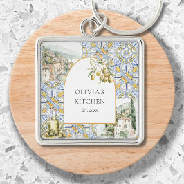 Chaveiro Azeitona Mediterrâneo Botânico Amarelo Azul