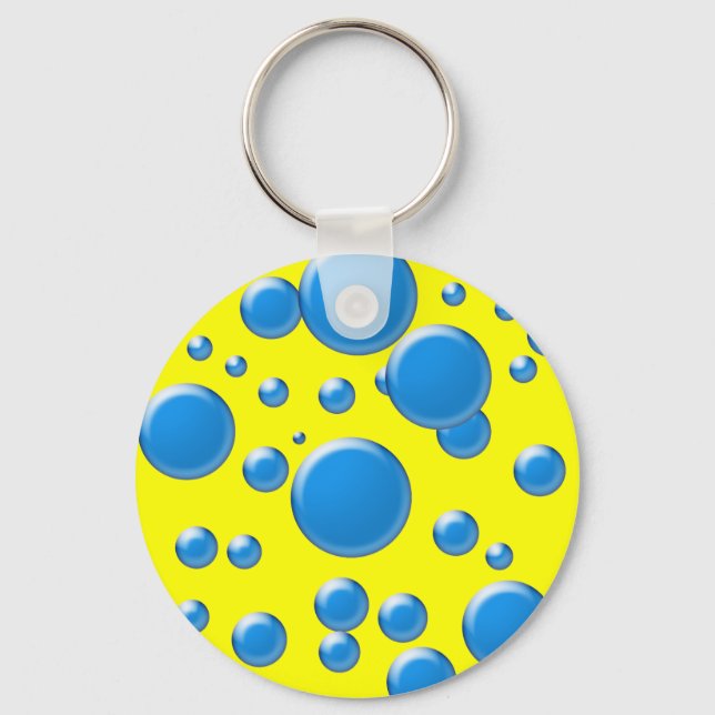 Chaveiro Azul arredondado em amarelo (Frente)