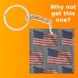 Chaveiro Azul branco vermelho padrão da bandeira americana