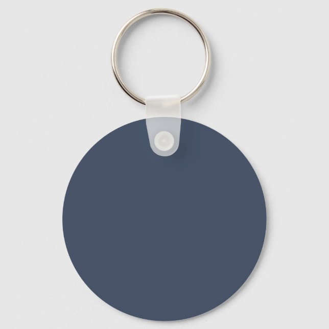 Chaveiro azul cinza personalizado cor sólida minimal simple (Frente)