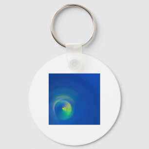 Chaveiro Azul Com Um Traço De Pincel Abstrato Amarelo Claro