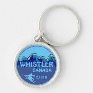 Chaveiro azul da arte do esqui de Canadá do