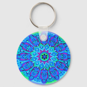 Chaveiro azul da mandala