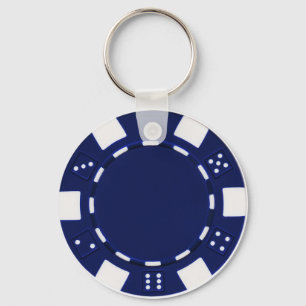 Chaveiro azul da microplaqueta de póquer