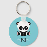 Azul de bolha personalizada Panda branca monograma