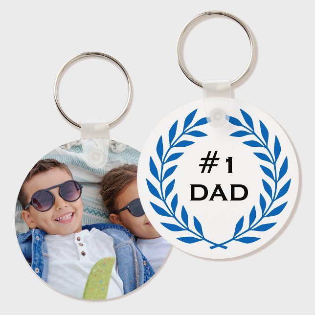 Chaveiro Azul de Fotografia Personalizada Laurel Wreath do  (Criador carregado)