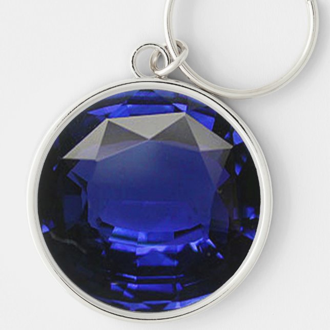 Chaveiro Azul de Gemstone Sapphire (Frente)