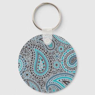 Chaveiro Azul de oceano paisley