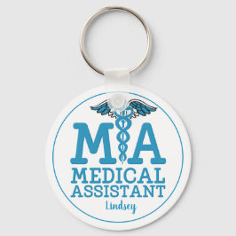 Chaveiro Azul do Assistente Médico Personalizado