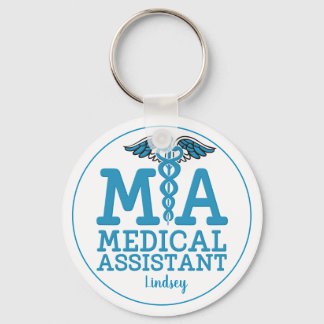 Chaveiro Azul do Assistente Médico Personalizado