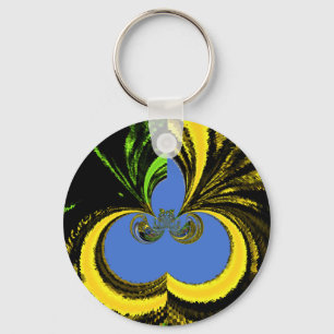 Chaveiro Azul Dourado