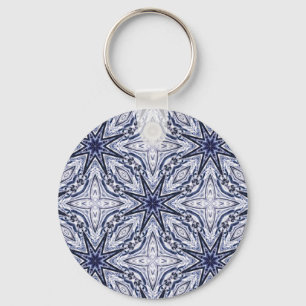 Chaveiro azul e branco da elegância delicada