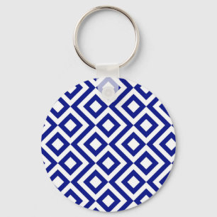 Chaveiro Azul e Branco Meander