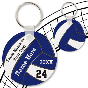 Chaveiro azul e branco personalizado do voleibol
