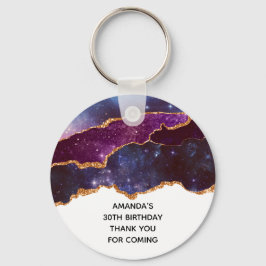Chaveiro Azul e Roxo Espaço e Estrelas Modernas Aniversário