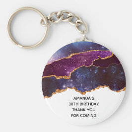 Chaveiro Azul e Roxo Espaço e Estrelas Modernas Aniversário