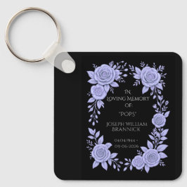 CHAVEIRO AZUL FLORAL. LEMBRANÇA EM MEMÓRIA CARINHOSA, 