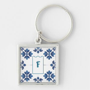 Chaveiro Azul Índigo Azulejo Português Lisboa Decorativo