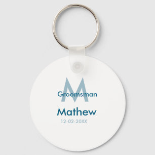 Chaveiro Azul marinho padrinho nome letra data masculino po