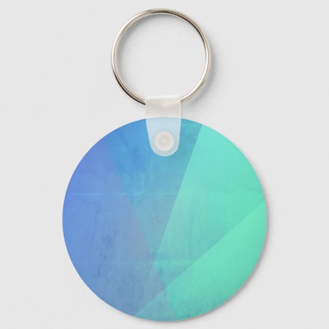 Chaveiro Azul moderno aqua & Turquesa gradiente geométrico (Frente)